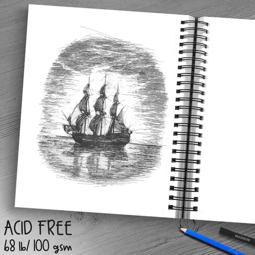 Miniatura 7 de Bloc de bocetos de papel blanco de alta calidad, 9 x 12 pulgadas, 100 hojas (68 libras/3.53 oz/m²), cuaderno de bocetos con espiral para marcadores