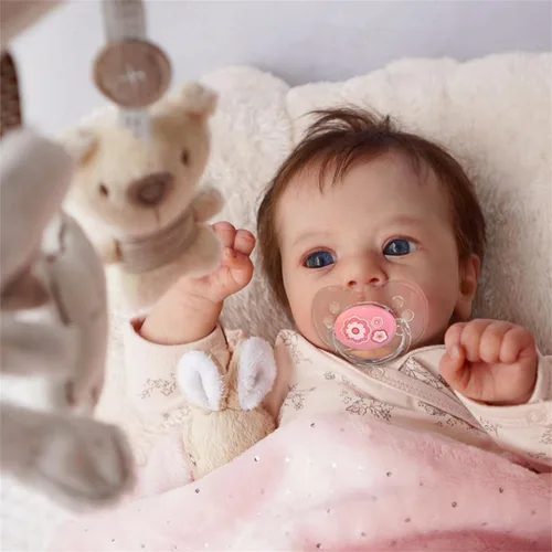 Miniatura 4 de Muñecas de bebé Reborn realistas de 18 pulgadas, muñecas realistas de niña recién nacida con cuerpo posable, suave y pesado, muñeca de bebé