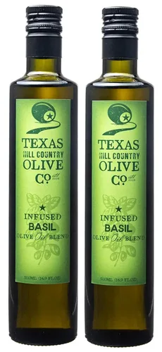 Miniatura 10 de Aceite de oliva infundido con albahaca de Texas Hill Country Olive Co. - Aceite de oliva extra virgen prensado en frío gourmet - Ideal