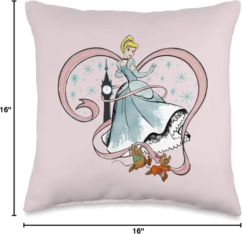 Miniatura 4 de Disney Almohada rosa con diseño de corazón de Cenicienta Princesa