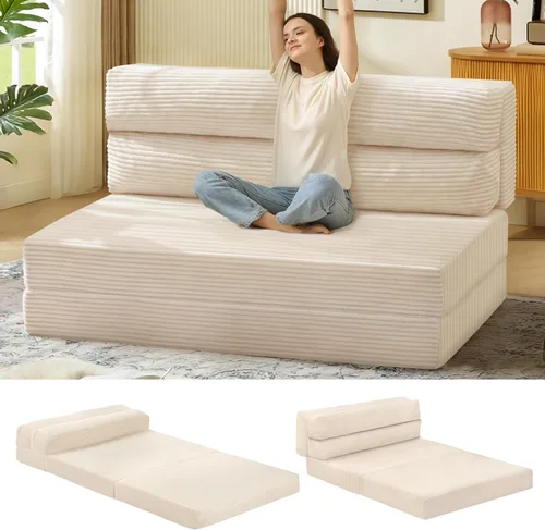 Miniatura 13 de JUIKURY Sofá cama plegable, silla cama convertible con almohada, colchón plegable, sofá cama de dos en uno, sofá cama extraíble portátil, silla cama