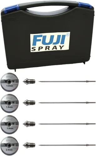 Fuji Spray Juego de tapas de aire 7020-2,4,5 y 6 para pistolas rociadoras semiPRO y Hobby-PRO y paquete de estuche de transporte (5 artículos)