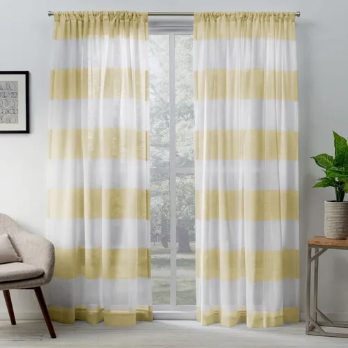 Miniatura 11 de EXCLUSIVE HOME Darma - Par de paneles de cortinas de lino transparente con bolsillo para barra, 50 x 84 pulgadas, color negro perla