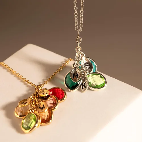Miniatura 5 de MignonandMignon Birthstone Necklace for Grandma, Initial Necklaces for Women Personalized Jewelry for Women Birthstone Necklace, Grandkids Name