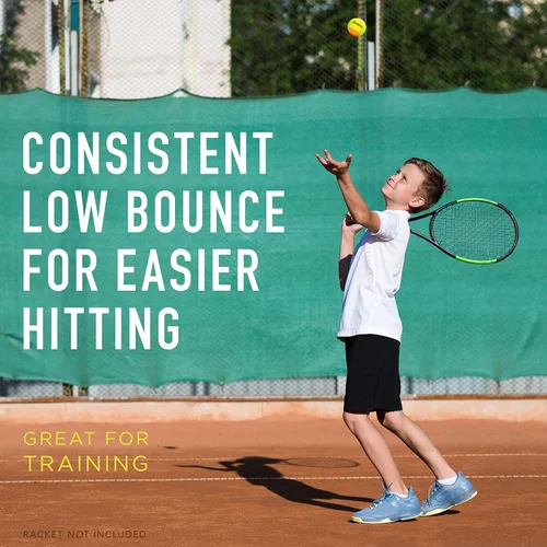 Miniatura 3 de Franklin Sports Pelotas de tenis para principiantes, sin presión, rebote bajo para principiantes, ideales para entrenamiento + práctica, paquete
