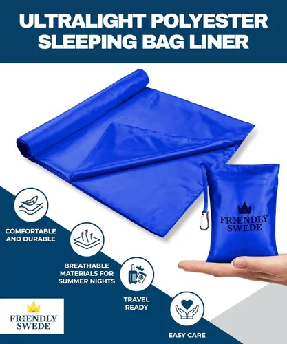 Miniatura 2 de The Friendly Swede Sleeping Bag Liner - Cold Weather Microfiber or Ultralight Polyester Adult Sleep Sack in 3 Sizes- for Hotel and Camping Sheets