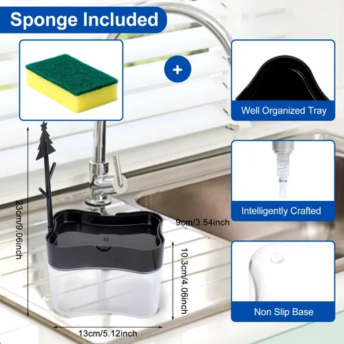 Miniatura 2 de Dispensador de jabón para platos de alta calidad, dispensador de jabón de cocina para encimera, dispensador de jabón para lavar platos de fregadero