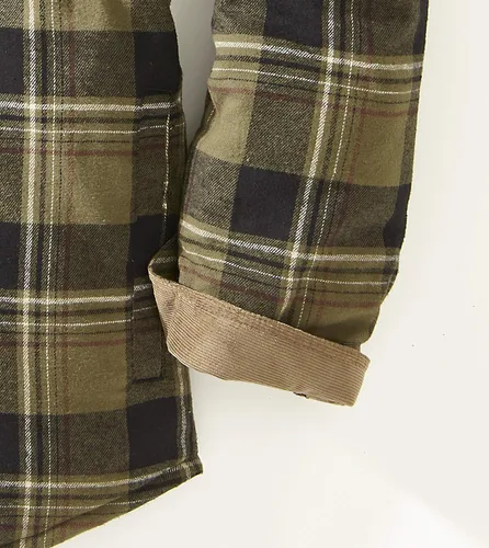 Miniatura 4 de Venado Chaqueta a cuadros para hombre, manga larga, forro de franela cepillada, resistente
