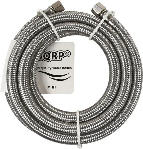 HQRP Línea de agua para refrigerador de 6 pies – Línea de suministro de acero inoxidable trenzado para máquina de hielo – 1/4 de pulgada Comp x 1/4