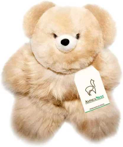 Oso de Peluche de Alpaca Bebé Suave y Tierno - 9 pulgadas. Animal de Peluche de Alpaca Premium Hecho a Mano con Piel Auténtica de Alpaca. Lindo Oso