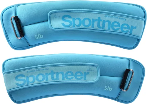 Miniatura 20 de Sportneer Pesas de tobillo de 0.5/1/2/3/5 libras, 1 par de pesas de muñeca y pierna para mujeres, hombres, niños y niños con correas ajustables