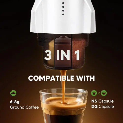 Miniatura 4 de Máquina de café espresso portátil 3 en 1 sobre la marcha, cafetera eléctrica de autocalentamiento, mini cafetera de mochilero compatible