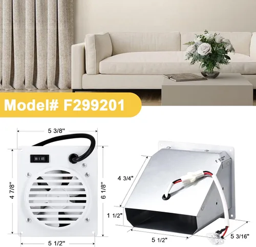 Miniatura 3 de Kit de ventilador F299201 para Mr Heater, calentadores de pared sin ventilación de 20,000-30,000 BTU (2016+), accesorios de soplador F299201 sin