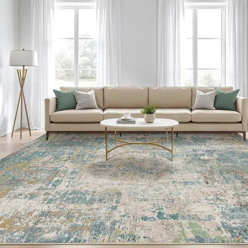 Miniatura 80 de Alfombra de pasillo lavable para cocina: 3 x 10 pies, antideslizante, abstracto, suave, moderno, resistente a las manchas, para interiores, piso