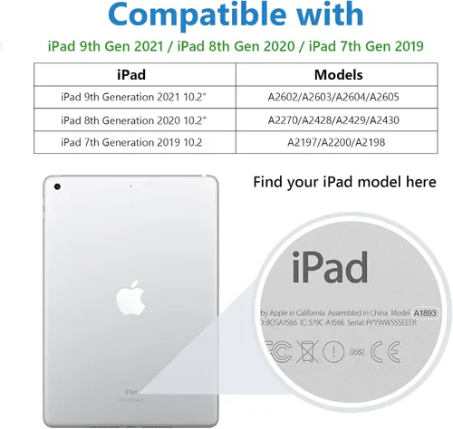 Miniatura 4 de Miesherk Funda para iPad 10.2 9ª generación 2021: cubierta resistente a prueba de golpes de grado militar para iPad de 10.2 pulgadas 2021 - Soporte
