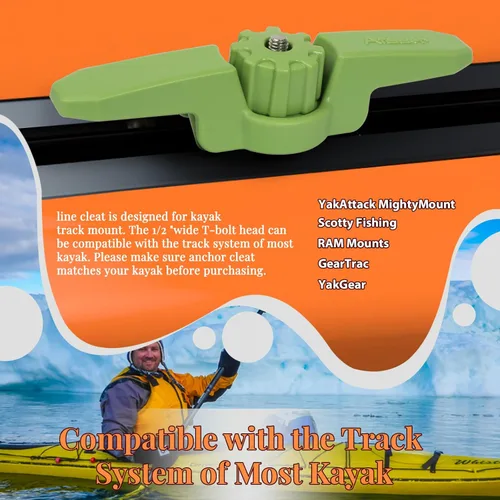 Miniatura 2 de Soporte de riel para tacos de kayak, tacos de riel de kayak extendidos para accesorios de kayak de montaje en riel, clavija de línea de montaje