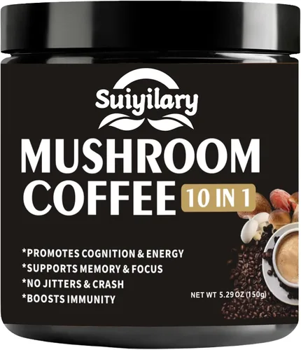 Miniatura 9 de Suiyilary Matcha de hongos, té matcha ceremonial en polvo con 7 hongos superalimentos, sin gluten, sabor genial matcha caliente o frío último, 5.29