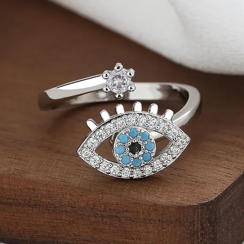 Miniatura 61 de Anillo de plata 925, anillos de plata ajustables para mujer, anillos de pulgar abiertos, anillos de circonio, anillos ajustables, anillos abiertos