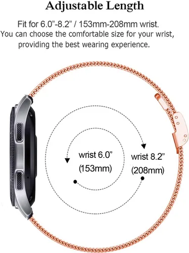 Miniatura 5 de DEALELE Correas compatibles con Samsung Galaxy Watch de 1.81 pulgadas / Galaxy 3 de 1.77 pulgadas / Gear S3, correa de repuesto de malla metálica