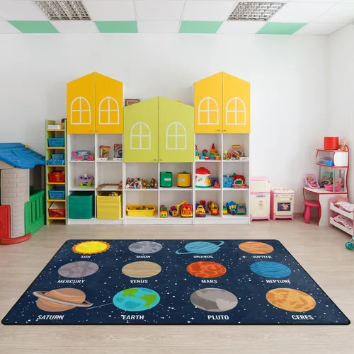 Miniatura 24 de Alfombra para Niños, Alfombra de Oruga Arcoíris ABC Letras del Alfabeto Tapete Educativo - 5x7 Pies Alfombra de Área de Aprendizaje con Respaldo