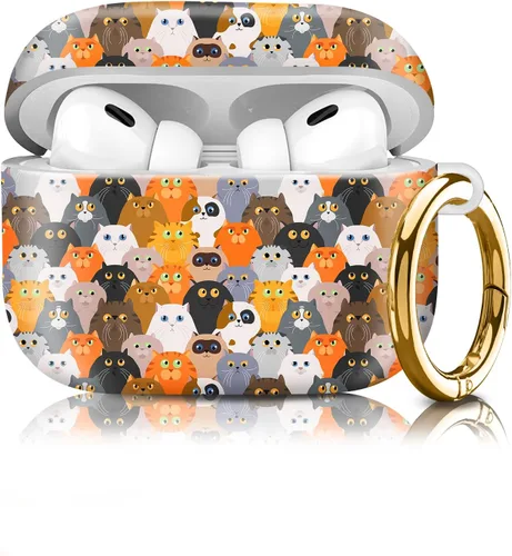 Miniatura 11 de Funda compatible con AirPod Pro de 2ª/1ª generación, ligera y duradera, resistente con llavero, diseño elegante funda para AirPod para mujer