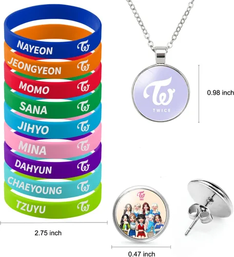 Miniatura 5 de Juego de regalo de dos veces, incluye mochila con cordón, collar, aretes, pulseras, pasadores de botón, soporte de identificación con cordón
