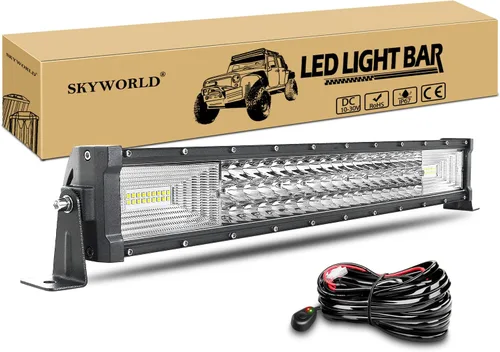 Miniatura 12 de SKYWORLD 52 pulgadas 675 W triple fila LED barra de luz delgada spot inundación Combo haz de trabajo conducción niebla lámpara barco iluminación