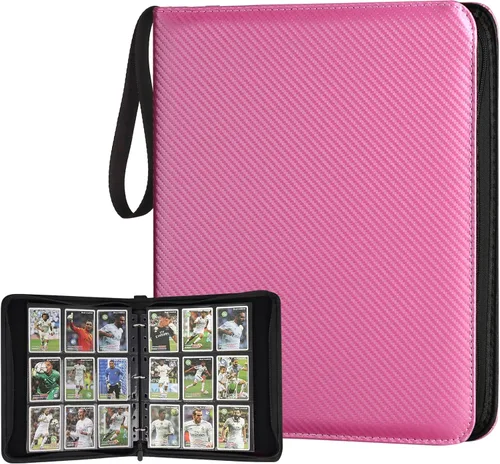 Miniatura 65 de GERMUN Carpeta de tarjetas de poliuretano, 16 bolsillos, carpetas de soporte premium para más de 1000 tarjetas, álbum de bolsillo de doble cara