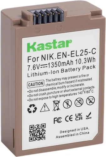 Miniatura 2 de Kastar Paquete de 1 batería de repuesto EN-EL25C para Nikon EN-EL25, EN-EL25a, 4241, cargador MH-32 EH-7P y Nikon Z Series Z 30 Z30, Z 50 Z50, Z FC