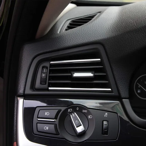 Miniatura 5 de YIWANG Cromo tablero lateral aire acondicionado salida decoración Trim 4 unids para BMW Serie 5 F10 2011-2017 mano izquierda conductor accesorios