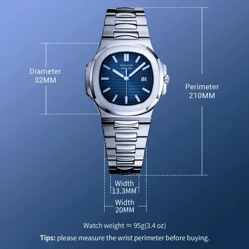 Miniatura 6 de Reloj de pulsera japonés de cuarzo para mujer, con esfera azul, reloj cuadrado para mujer, resistente al agua, relojes analógicos de cristal, correa