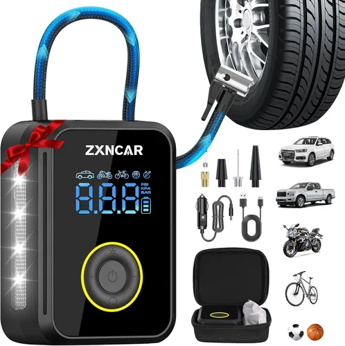 Miniatura 9 de Inflador inteligente de neumáticos de inflado rápido, compresor de aire portátil, batería recargable inalámbrica y bomba de aire automática de 12 V
