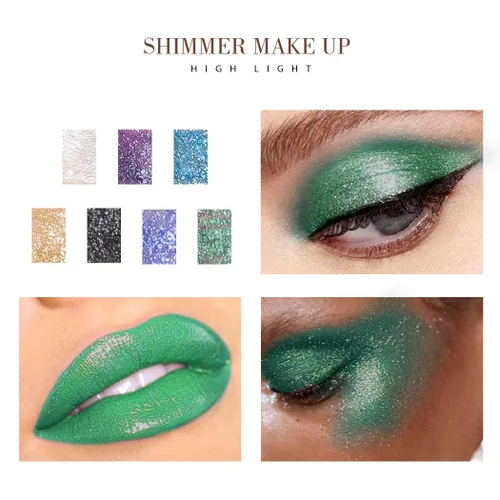 Miniatura 3 de Kilshye Sombra de ojos líquida con purpurina, sombras de ojos metálicas, sombra de ojos de alto pigmento, sombra de ojos impermeable de larga C