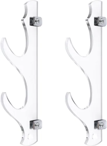 Miniatura 9 de Soporte de espada Katana de montaje en pared, 1 par de terciopelo acolchado ajustable gancho soporte de exhibición Samurai Sword Hanger sable de luz