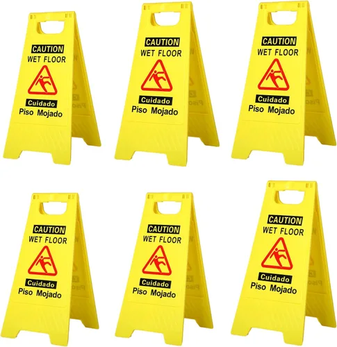 Miniatura 8 de CERLMLAND Señal de precaución mojada para piso, plegable, resistente, bilingüe de doble cara, letreros de advertencia de seguridad para uso