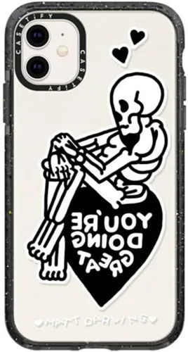 Miniatura 69 de CASETiFY Impact - Funda para iPhone 11 - Flower Power Retro - Negro Transparente