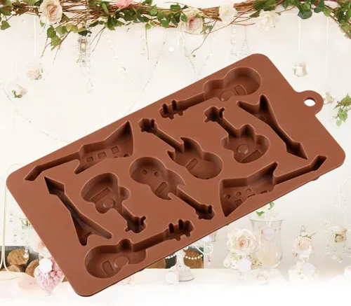 Miniatura 3 de Cabilock Moldes de guitarra para pasteles de chocolate, moldes para hornear, moldes de chocolate, moldes de chocolate, moldes para bajos, moldes