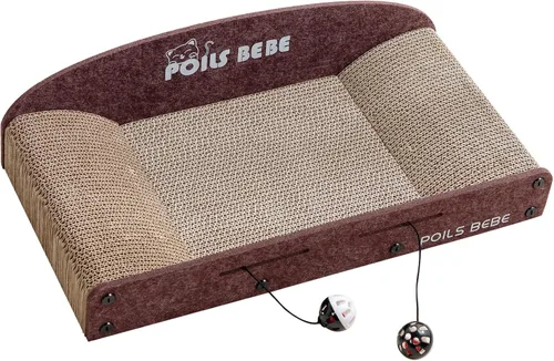Miniatura 7 de Poils bebe Rascador de gato en forma de L, rascador de gato de 26.8 pulgadas para gatos de interior, protección de muebles, almohadilla de arañazos