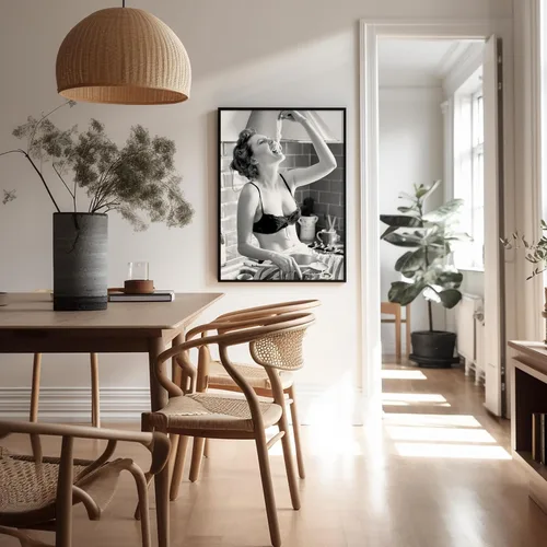 Miniatura 5 de Poster Master Póster con estampado de chica espagueti, cómete la pasta, arte de fotografía de moda, regalo para hombres y mujeres, decoración