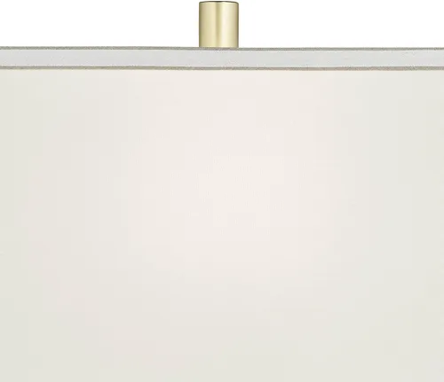 Miniatura 3 de 360 Lighting Evan - Juego de 2 lámparas de mesa modernas de 28 1/4 pulgadas de alto, marco geométrico de metal dorado, pantalla rectangular curvada