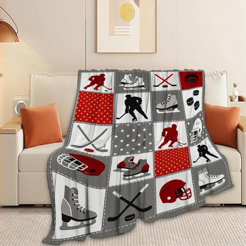 Miniatura 3 de Manta de Hockey Súper Suave Cálida Esponjosa de Vellón Franela Deportiva Manta de Tiro Acogedora Mullida de Felpa Ropa de Cama Mantas Regalos