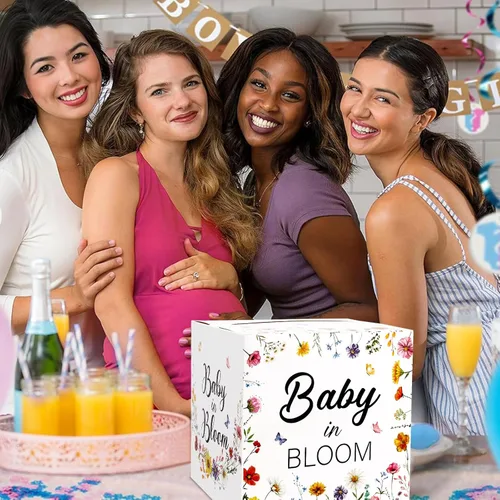 Miniatura 4 de Fowecelt Baby in Bloom - Caja de tarjetas de fiesta, decoración de baby shower, recuerdos de fiesta, decoraciones de baby shower para niña, caja
