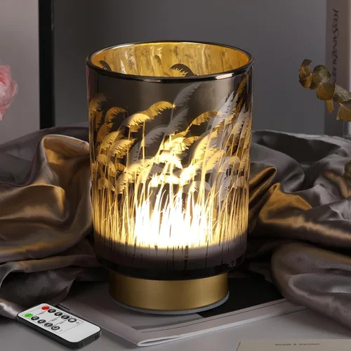 Miniatura 14 de Eywamage Pequeña lámpara de mesa con pilas con control remoto, lámpara de cristal inalámbrica de ciervo del bosque para dormitorio, sala de estar