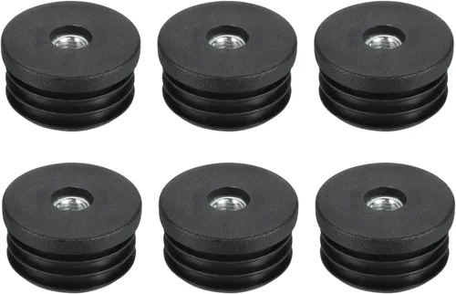 Miniatura 17 de Uxcell 4 piezas de insertos roscados M8 para tubo redondo de 0.748 in/0.75 pulgadas, insertos de plástico negro para tapas de extremos de silla