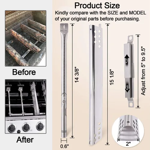 Miniatura 2 de Piezas de repuesto para parrilla Charbroil Advantage 3 Burner 463343015 463335115 463642116 Gas para parrilla, quemadores de tubería de acero