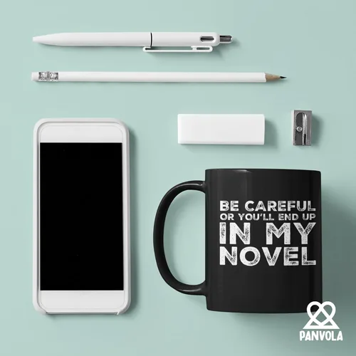 Miniatura 4 de Be Careful Or You'll End Up In My Novel Author Gifts Writer Novelist Poet Sarcástico Taza de cerámica de 11 oz Negro 11 oz