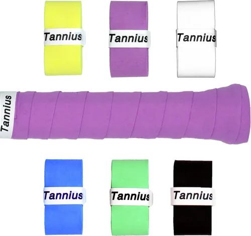 Miniatura 8 de Cinta de agarre para raqueta de tenis, paquete de 6 empuñaduras de tenis, absorbente y mejorada para raqueta de tenis Verde