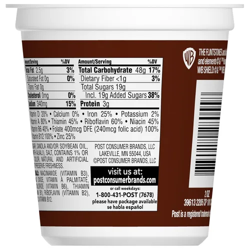 Miniatura 10 de Post Cocoa PEBBLES - Cereal de desayuno, tazas individuales portátiles para llevar, cereales sin gluten, 2.0 onzas (paquete de 12)