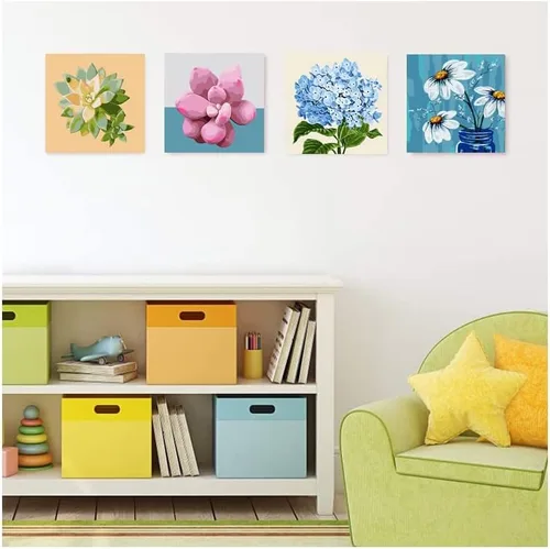Miniatura 3 de TINDAY Kit de 2 piezas enmarcadas de pintura por números para adultos, principiantes, niños, pintura acrílica por números, pintura acrílica para 2