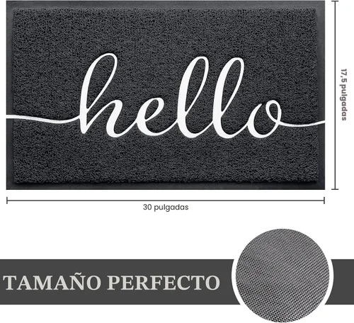 Miniatura 2 de Tapete para Puerta (30"x17.5", Negro), Tapete de Bienvenida de Perfil Bajo Tapete de Entrada Tapete de Piso Alfombras Antideslizantes para Entrada